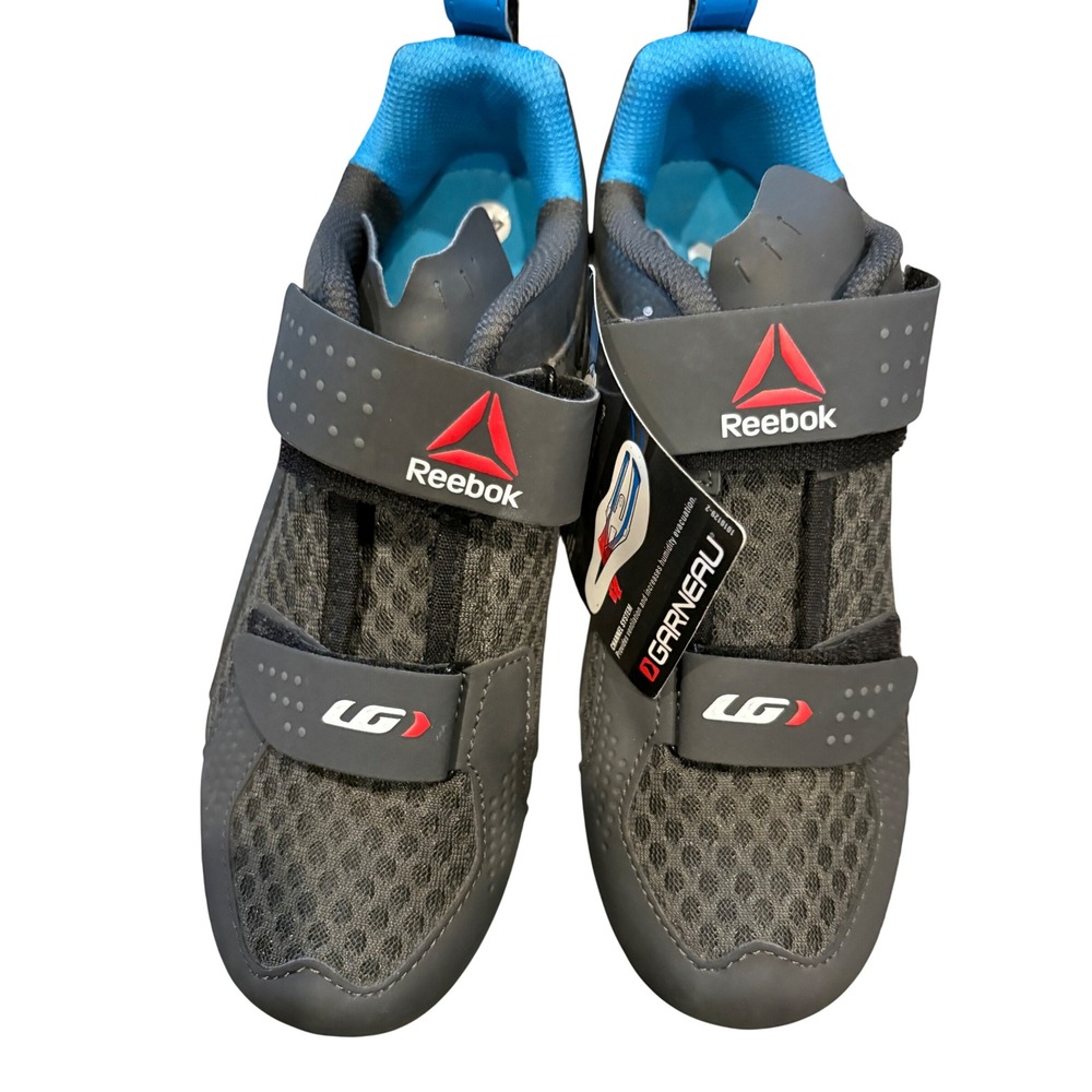 Louis Garneau Reebok Ergo Air Cycling Shoes Grey Blue Road Bike Mens 40 NEW